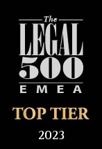 2023 Legal 500 EMEA - Top Tier LEgal 500 EMEA top tier firm 2021